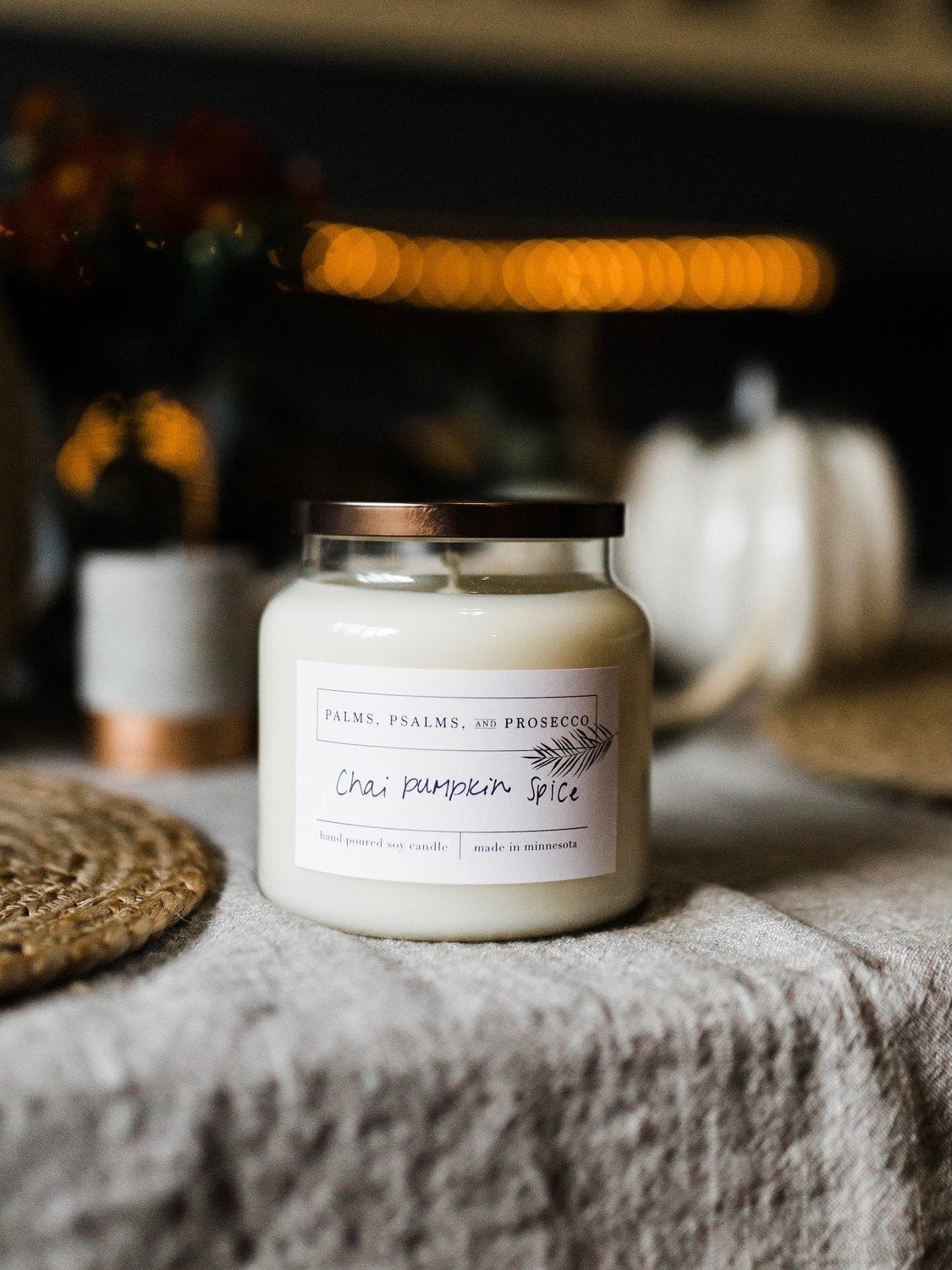 Fill your home with the cozy scent of Chai Pumpkin Spice. These premium soy candless bring autumn festivals and bonfires right to your living room. Shop now!