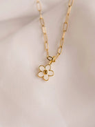 A thoughtful and encouraging necklace as a daily reminder for yourself or as a gift for someone in your life. This necklace is 14kt gold plated necklace with simple flower design and comes with a verse reference card.