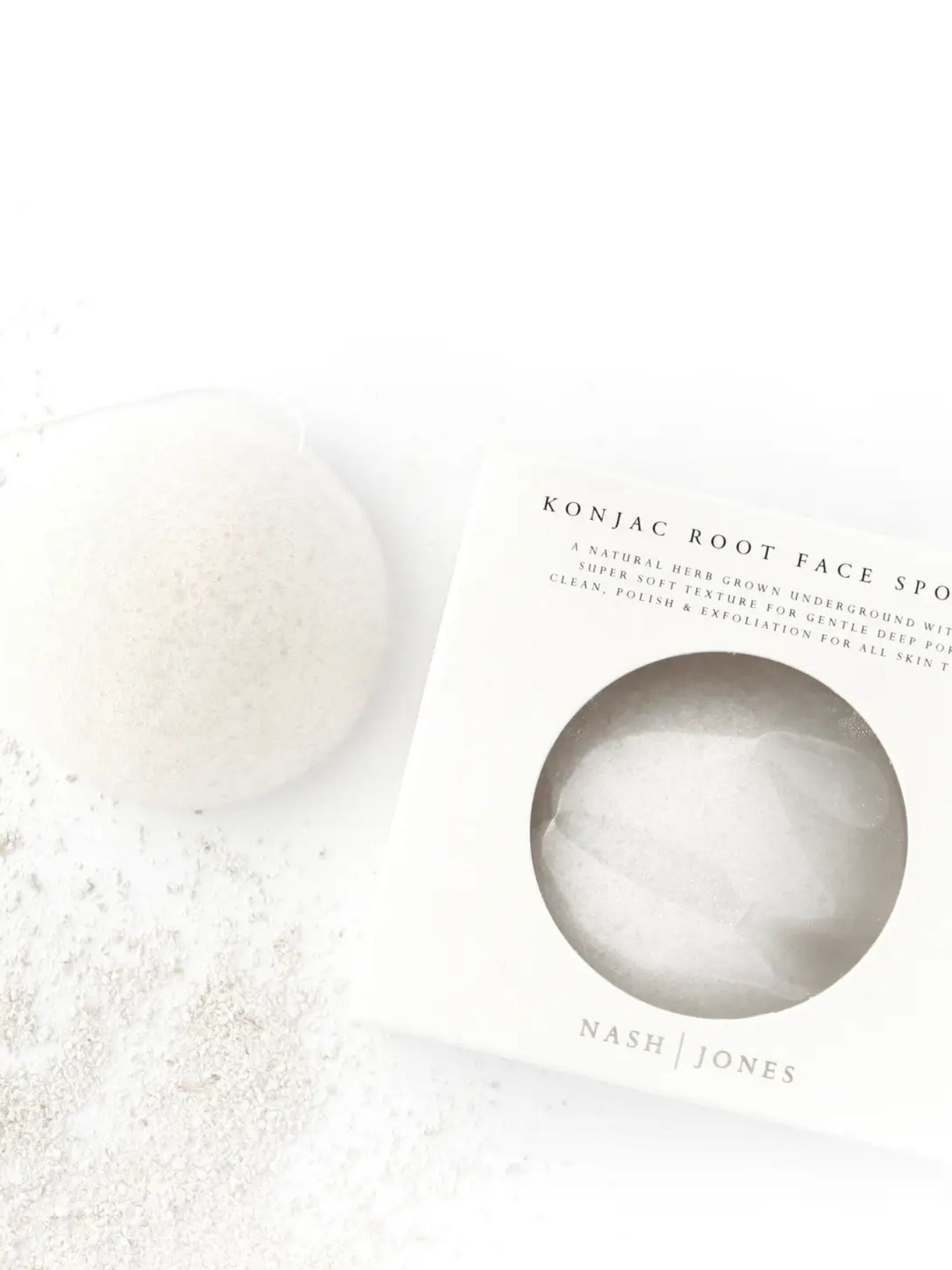 Konjac is a natural herb grown underground in China with a soft texture for gentle cleansing that will not scratch while washing away dirt and oil from skin. For all skin types to use with or without cleanser to gently cleanse, and buff away blockages & dead skin cells. Great addition to your skincare and self-care routine