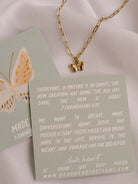 made new butterfly charm necklace. 14k gold plated with verse card of 2 CORINTHIANS 5:17