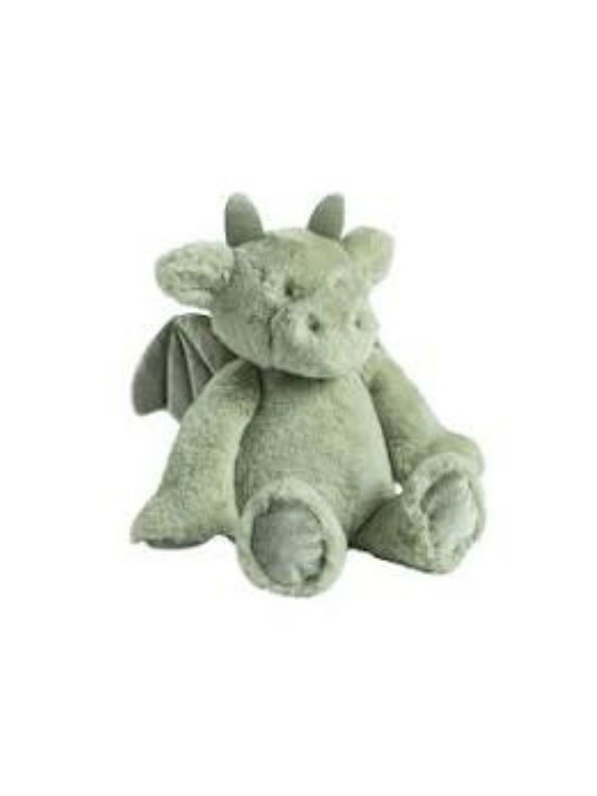 Green dragon plush pal on a white background