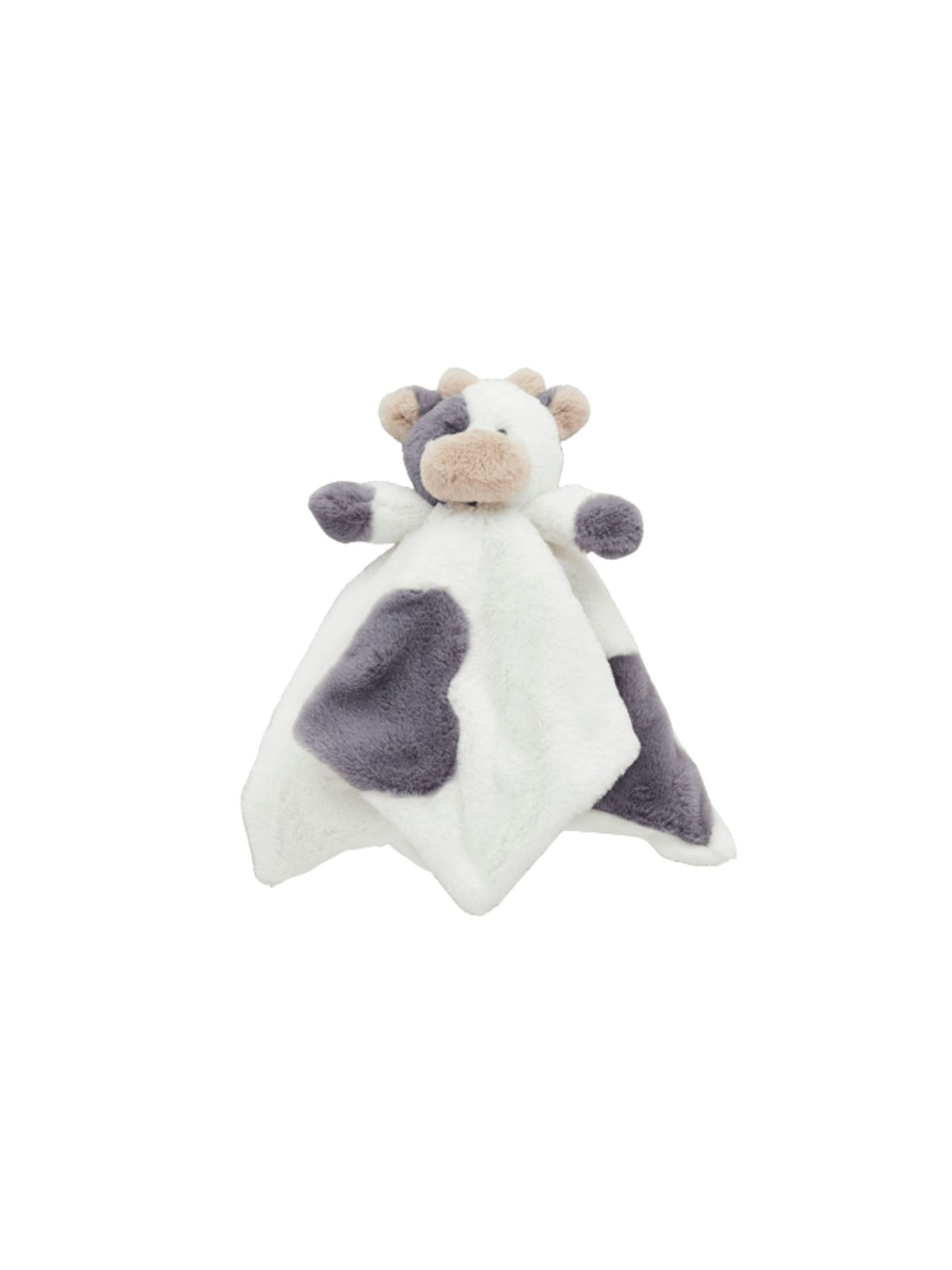 Black and White Cow security blanket and lovey on a white background 