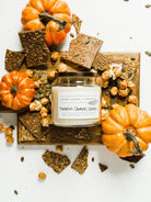 This Pumpkin Caramel Crunch candle begins with notes of butter and orange peel, then blends in accords of scrumptious caramel, maple, and pumpkin. A nutty, pecan aroma lingers even after it's done burning.