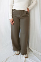 Taylor Jacquard Ribbed District Tailored Trousers in Truffle brown, featuring textured ribbed fabric and a tailored-inspired silhouette for women's casual outfits.
