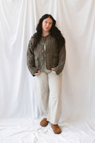 Tessa Cotton Twill Barrel Pant in Taupe featuring a relaxed barrel-leg silhouette and neutral earthy color.