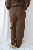 Bryer Chocolate Brown matching set featuring a butter-soft crewneck pullover and coordinating pants.