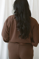 Bryer Chocolate Brown matching set featuring a butter-soft crewneck pullover and coordinating pants.