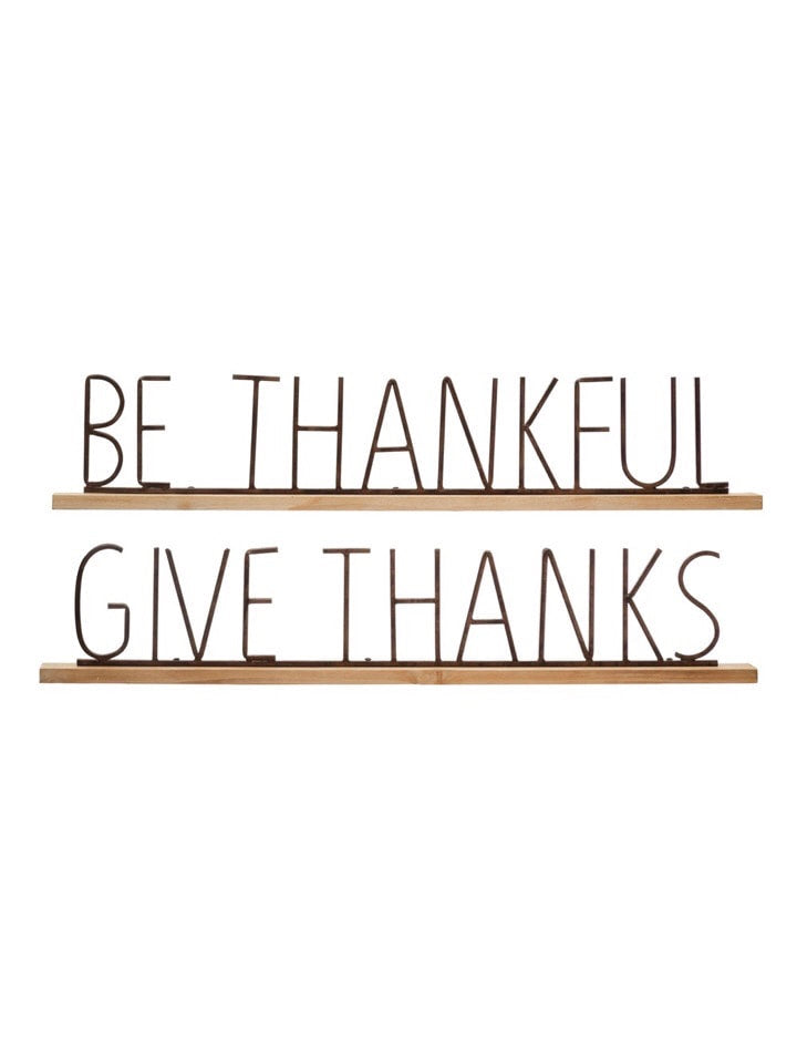 Both styles -Be Thankful & Give Thanks- shown on total white background.